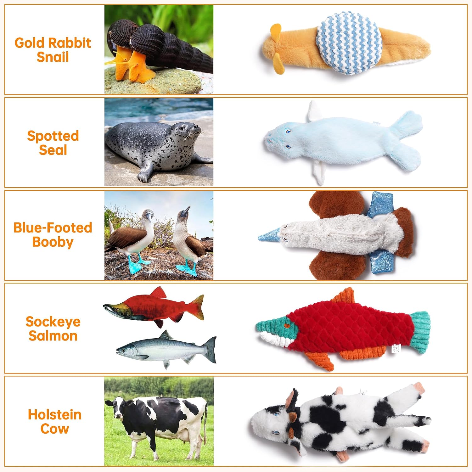 Thumbnail 2 de Nocciola No Stuffing Dog Toys with Crinkle Paper – 5-Pack Squeaky Plush Toys for All Size Dogs