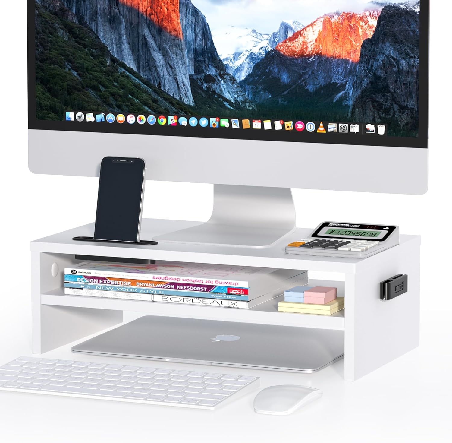 BONTEC Wood Monitor Stand Riser 142mm