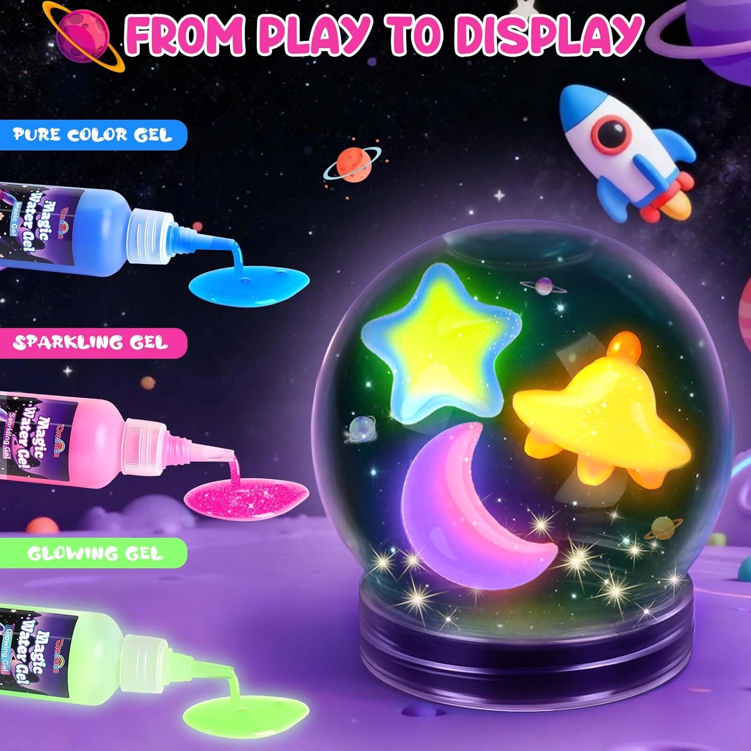 Detalle de Dreamon Space Explorer 53 PCS Water Gel Kit for Kids – DIY Squishy Maker Toy Set