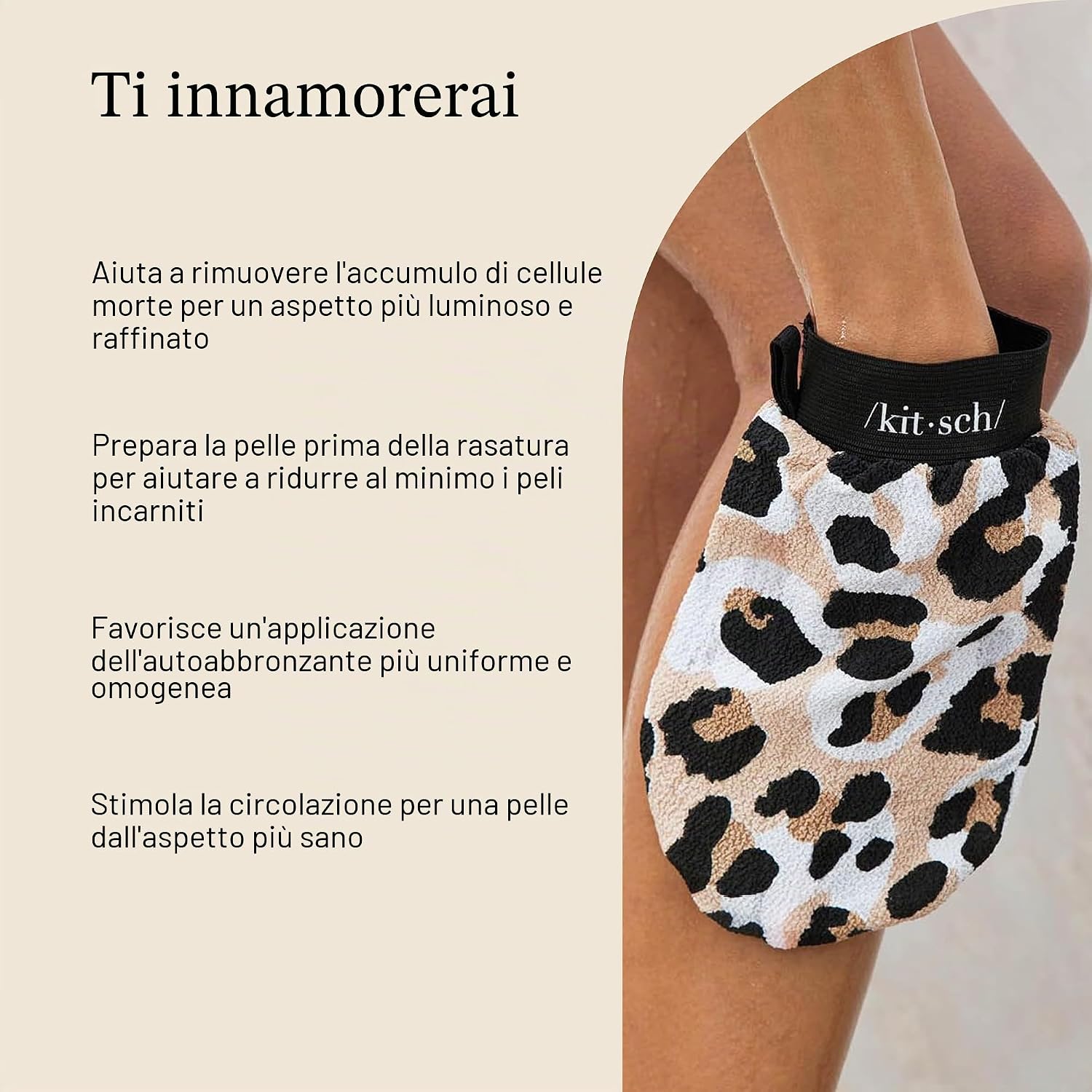 Detalle de Kitsch guanto esfoliante coreano per il corpo: scrub profondo per doccia e bagno