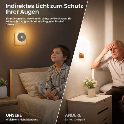 Detalle de Nachtlicht Steckdose mit Bewegungssensor & Dämmerungssensor, Dimmbare-3Modi von Yuinzin