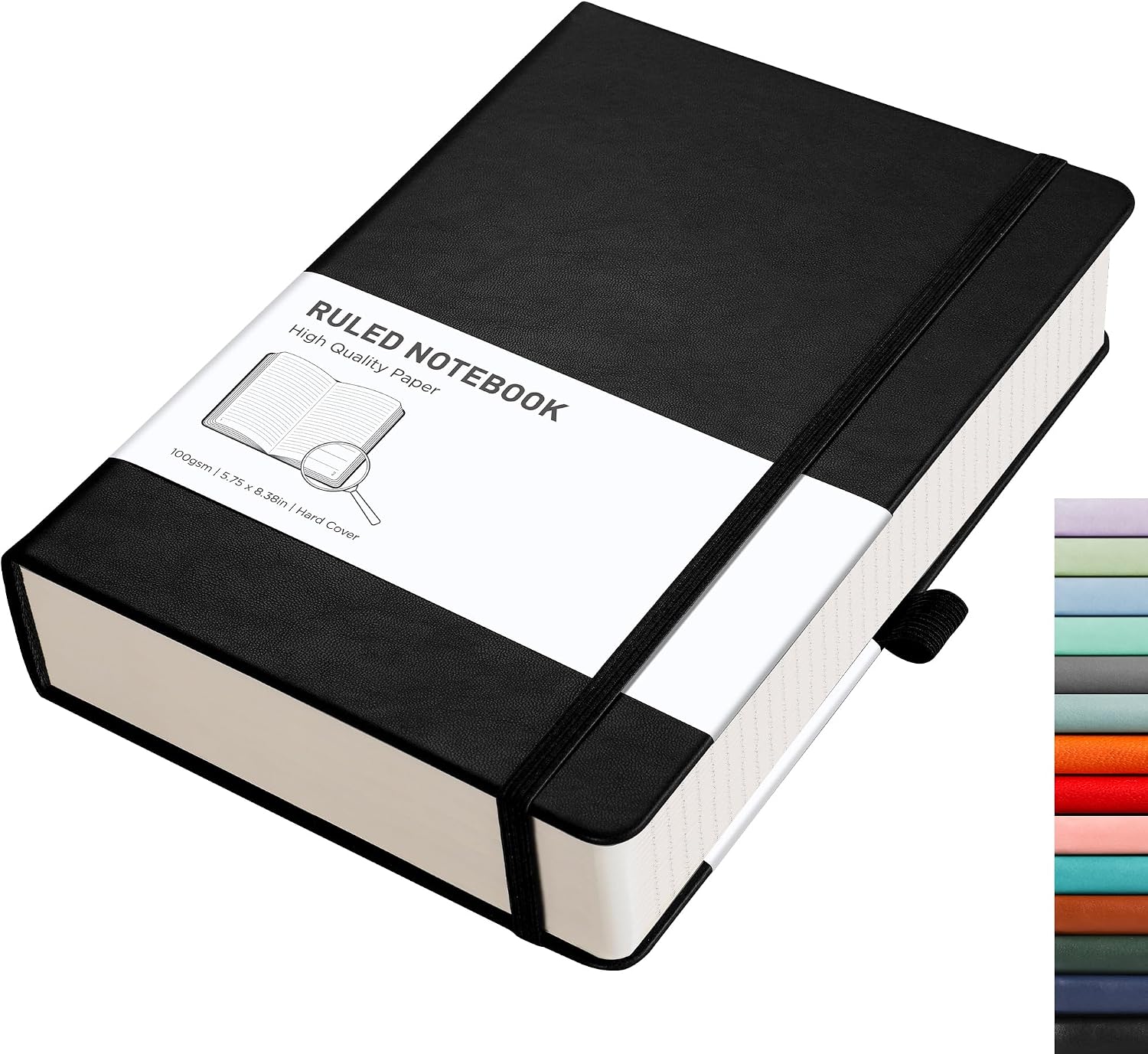 Detalle de RETTACY Notebook A5: Lined Journal with 320 Pages and Faux Leather Hardcover