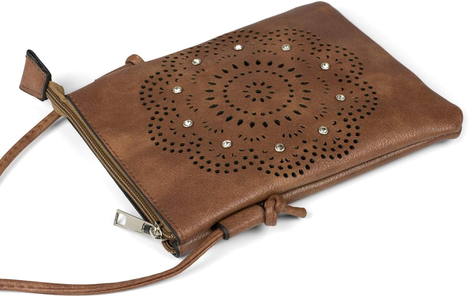 Thumbnail 4 de styleBREAKER Donna Mini Borsa a tracolla con Fiori Lasercut e Strass – taglio laser floreale, crossbody