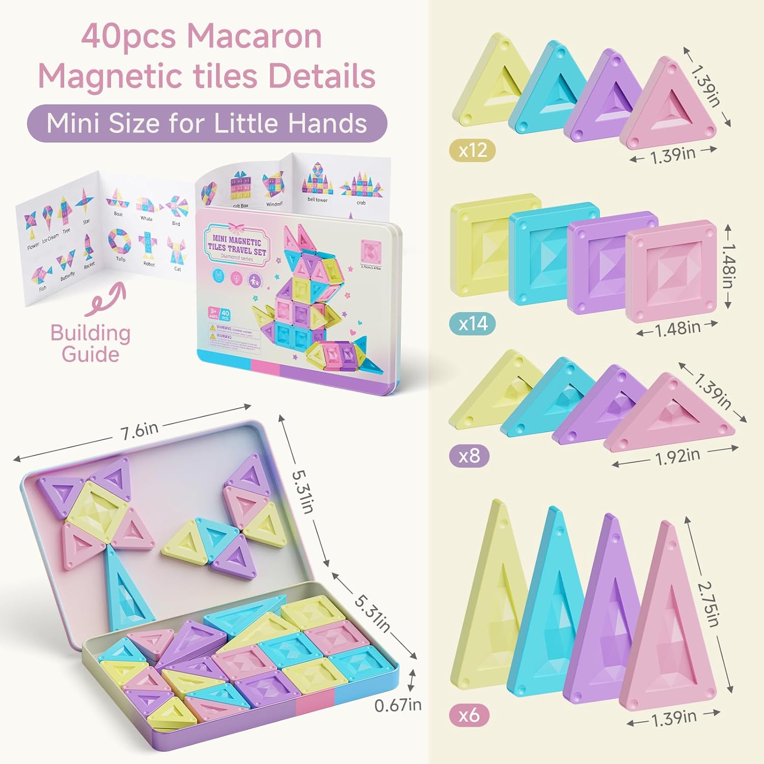 Thumbnail 6 de YOGOHEE Blocs de Construction Magnétique Enfant Voyage – 40 Pièces et Boîte en Métal Anti-Crise