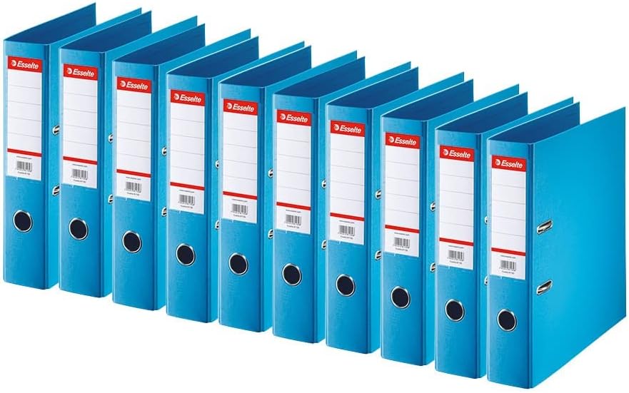 Detalle de Esselte Classeur à levier A4 Standard – Lot de 10 (Jaune) – Capacité 550 feuilles