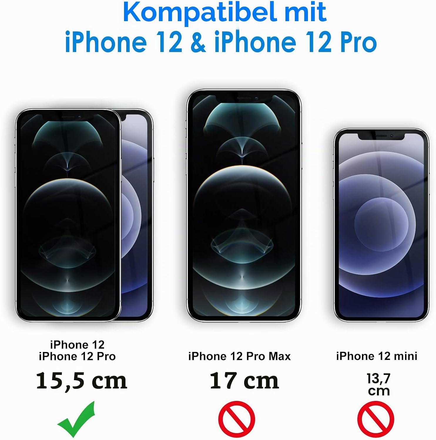 Detalle 2 de JETech Schutzfolie iPhone 12/12 Pro 6,1 Zoll 3er Pack