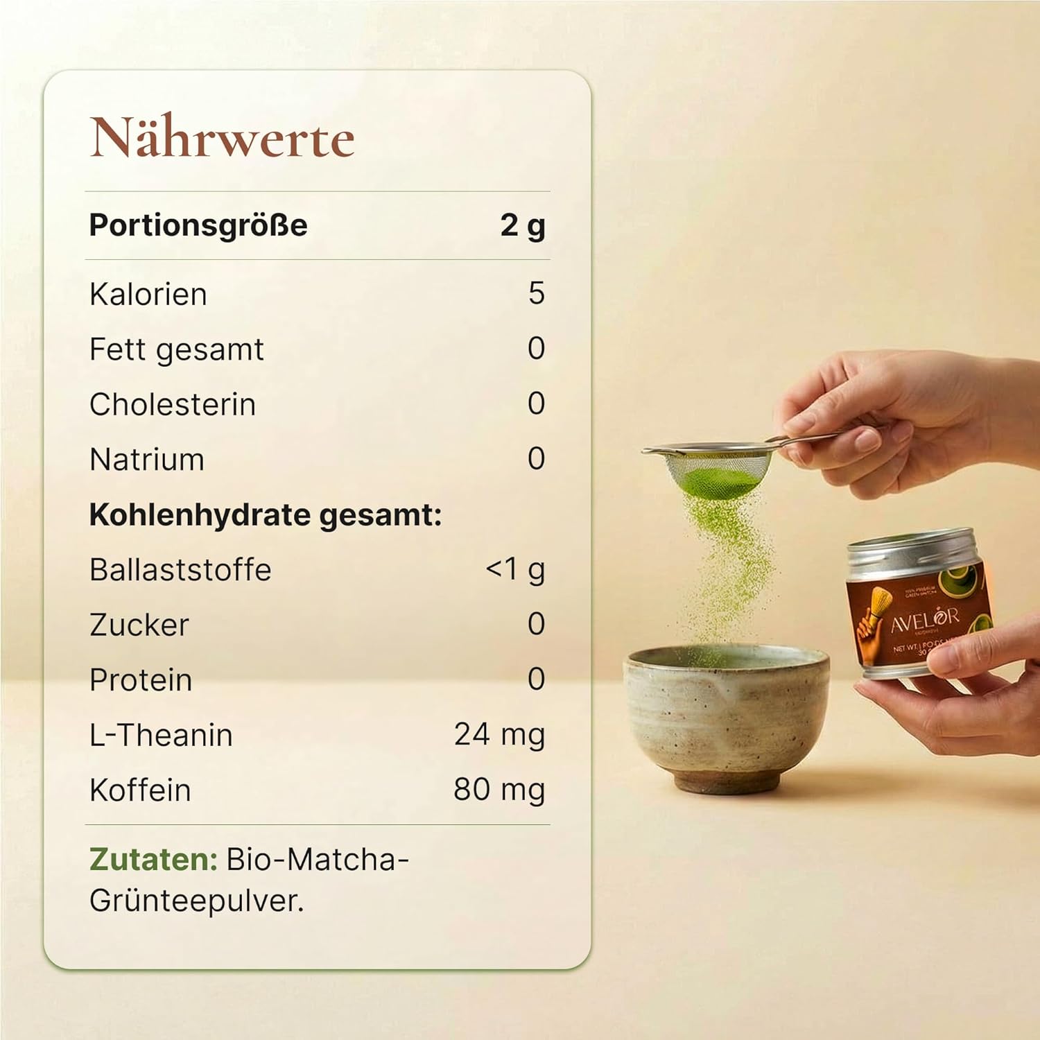 Thumbnail 1 de AVELOR Ceremonial Matcha Pulver – Premium Matcha aus erster Ernte, 30 g in aromatischer Metalldose
