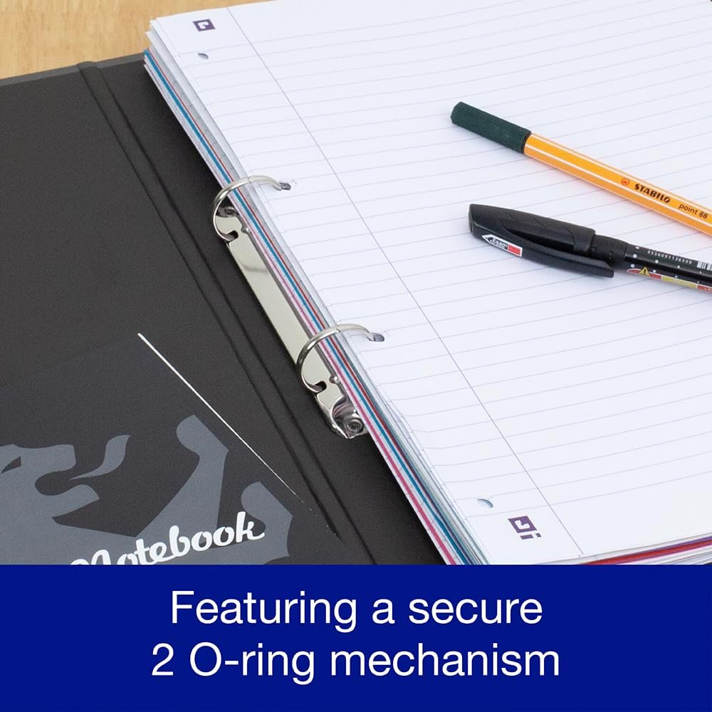 Detalle de Oxford Premium A4 Ring Binder, Charcoal Black – 25mm Capacity