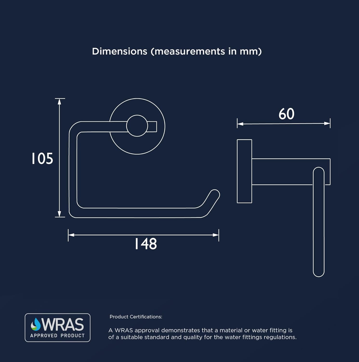 Detalle de Round Toilet Roll Holder in Brushed Brass finish