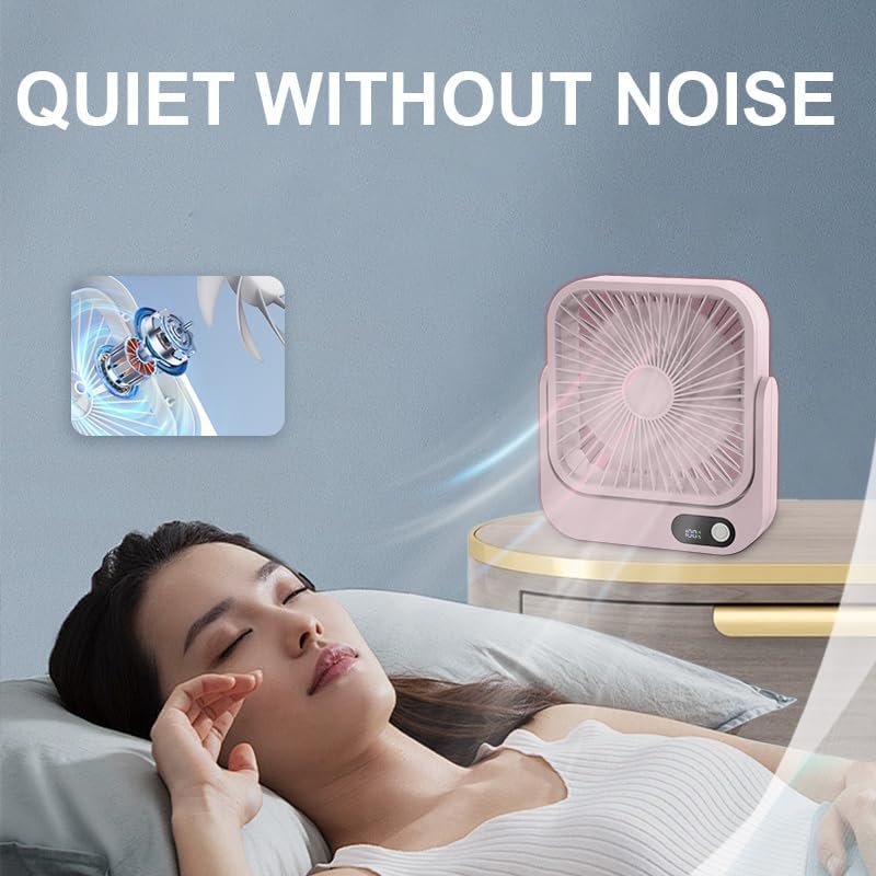 Thumbnail 3 de GIIKNEW 2082A Magnetic Portable Fan, 5 Speeds, 5000mAh, Pink