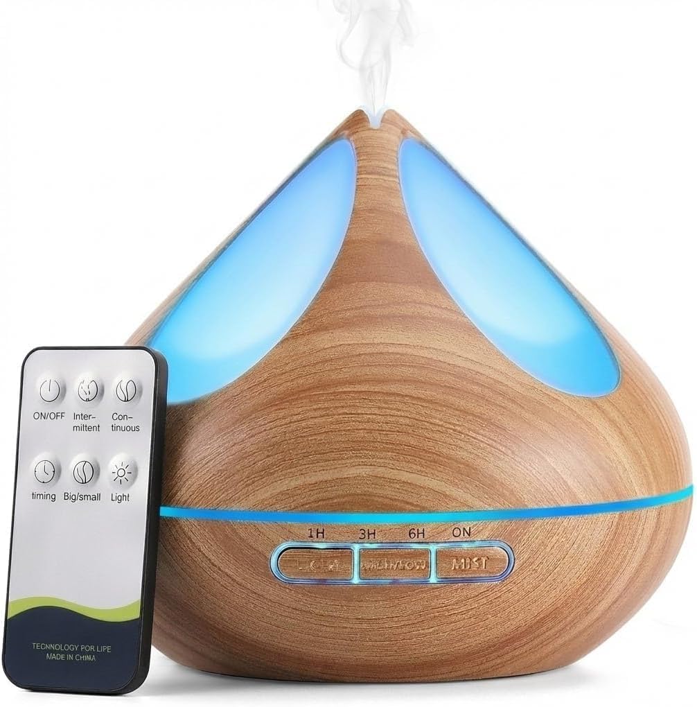 Detalle 2 de VitezTab Aroma Diffuser Electric Humidifier – 500ml Ultrasonic Diffuser with Remote, 7-LED Lighting