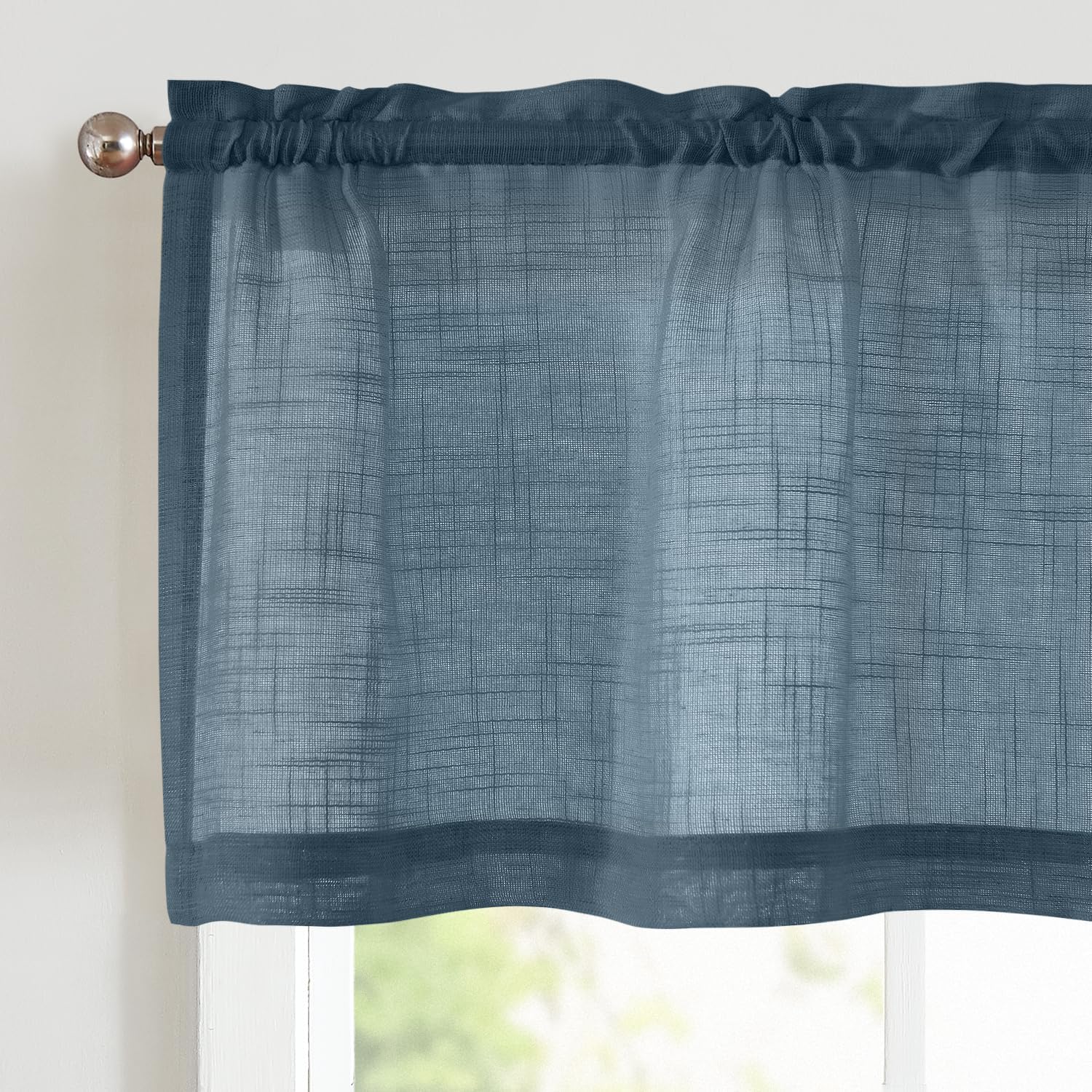 Detalle de Vangao Voile Scheibengardine 130x40 cm 🪟