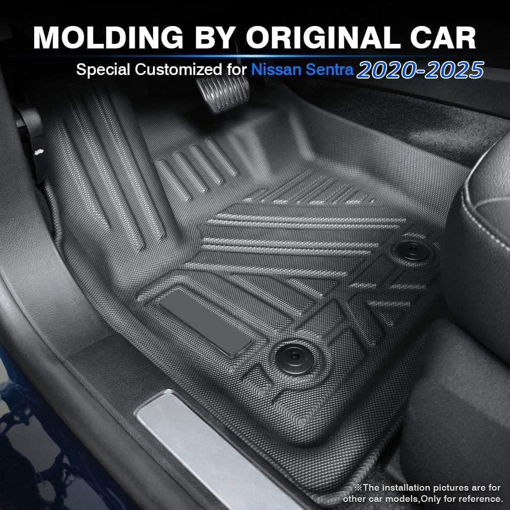 Thumbnail 1 de KUST Custom Fit Floor Mats for 2020-2025 Nissan Sentra (Not for 2026) — All Weather, Edge-to-Edge TPE Mats