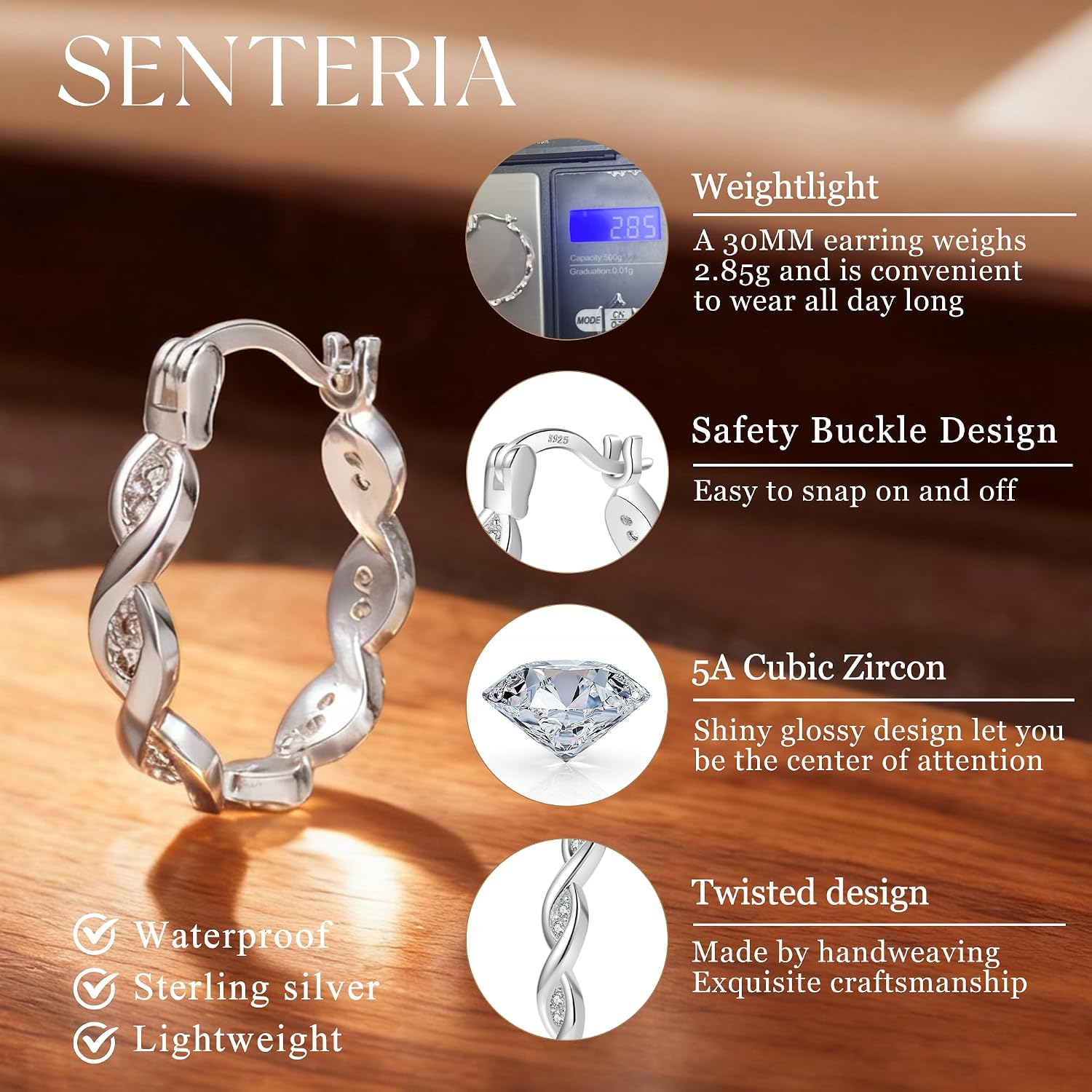 Detalle 2 de SENTERIA Creolen Silber 925 20 mm