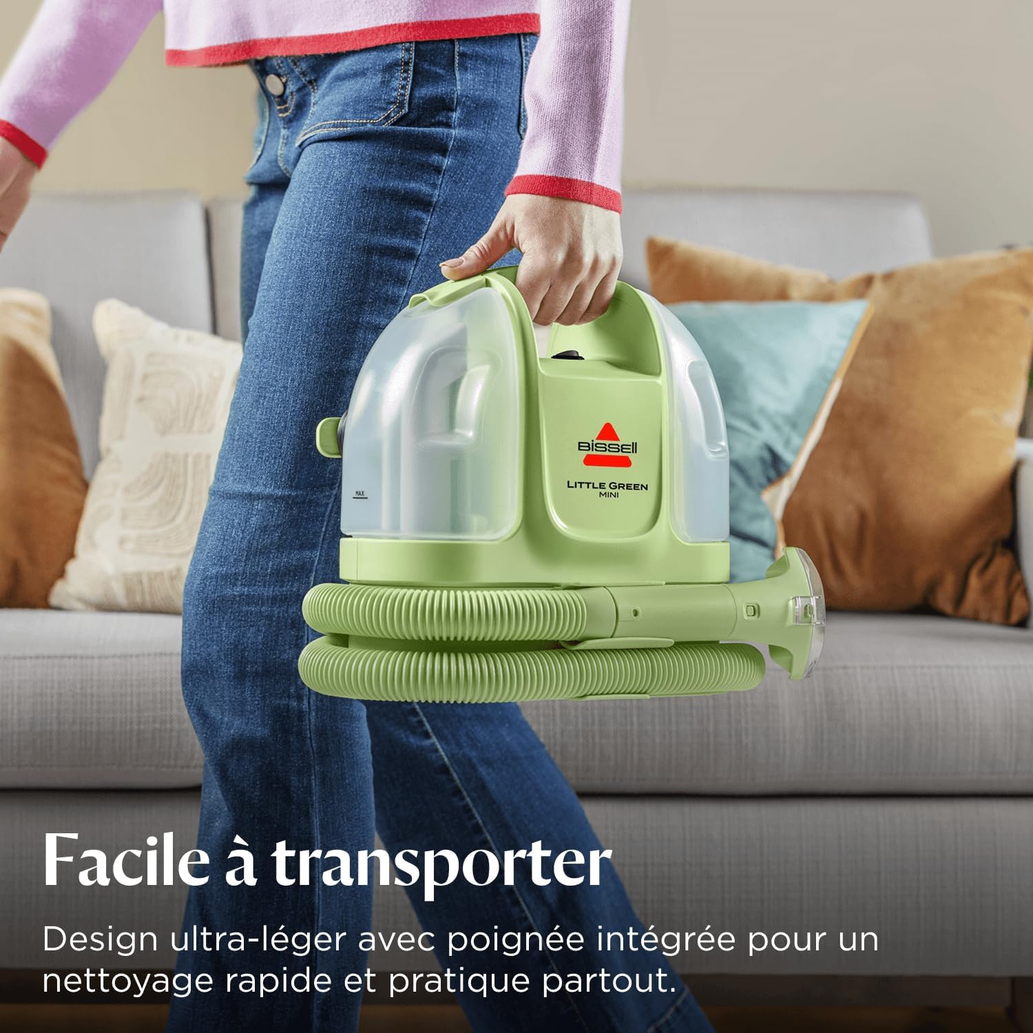 Detalle de BISSELL Little Green Mini – Détacheur portable performant et léger pour tapis, tissus et escaliers (41492)