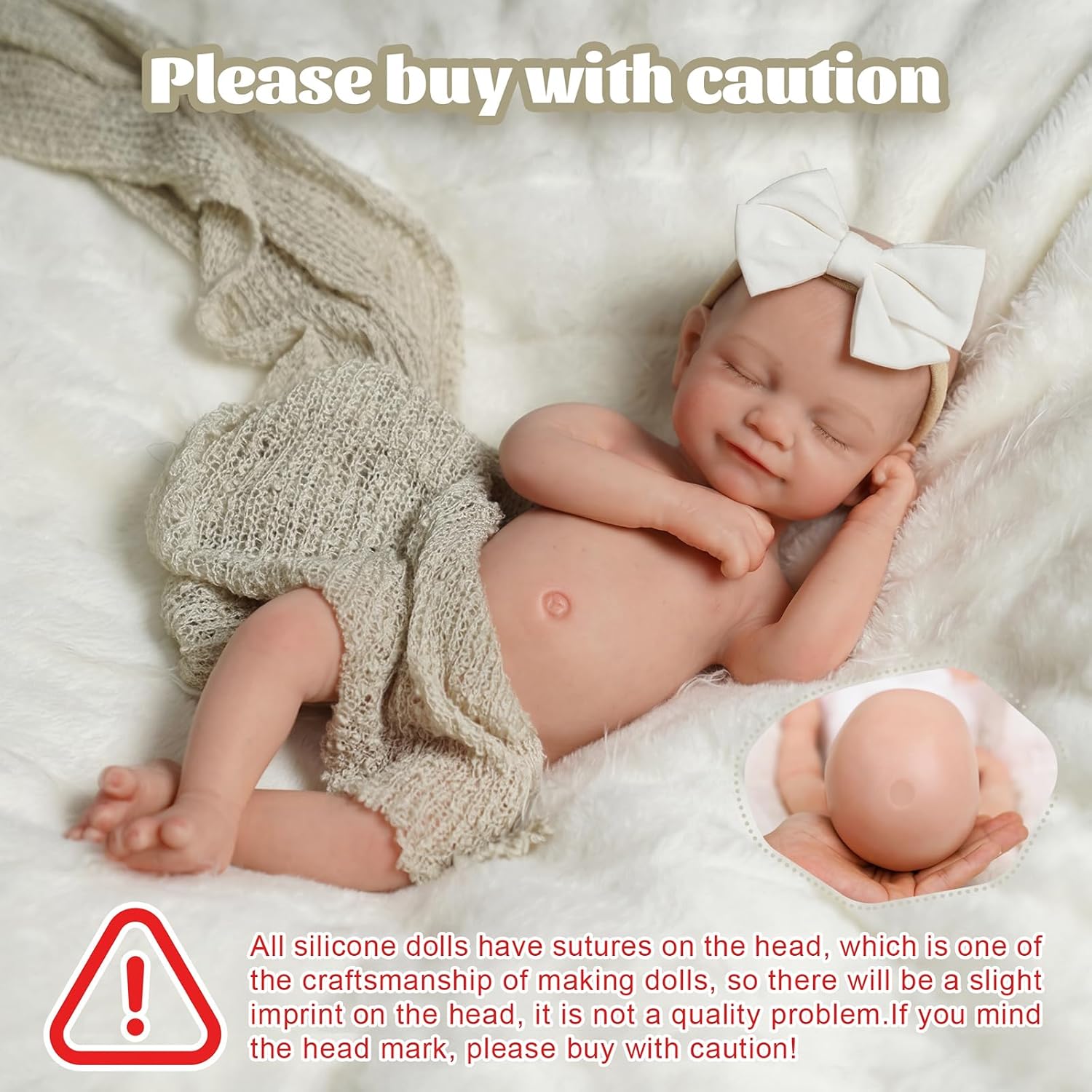 Detalle de BABESIDE Full Body Silicone Reborn Baby Doll – 12 Inch, 3 lb, Realistic Newborn Feel