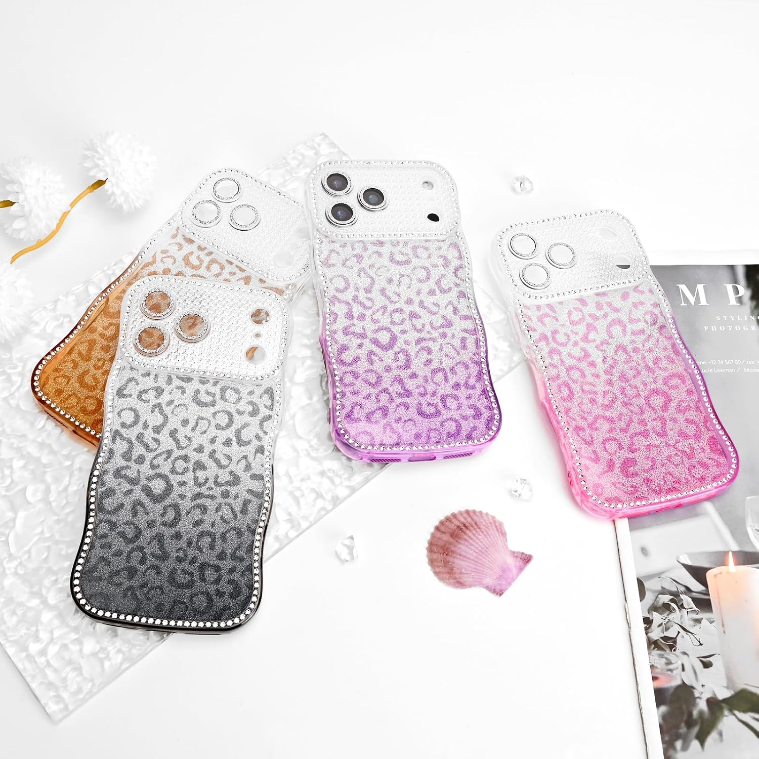 Thumbnail 6 de Newseego Luxury Glitter Leopard Gradient Case for iPhone 17 Pro Max