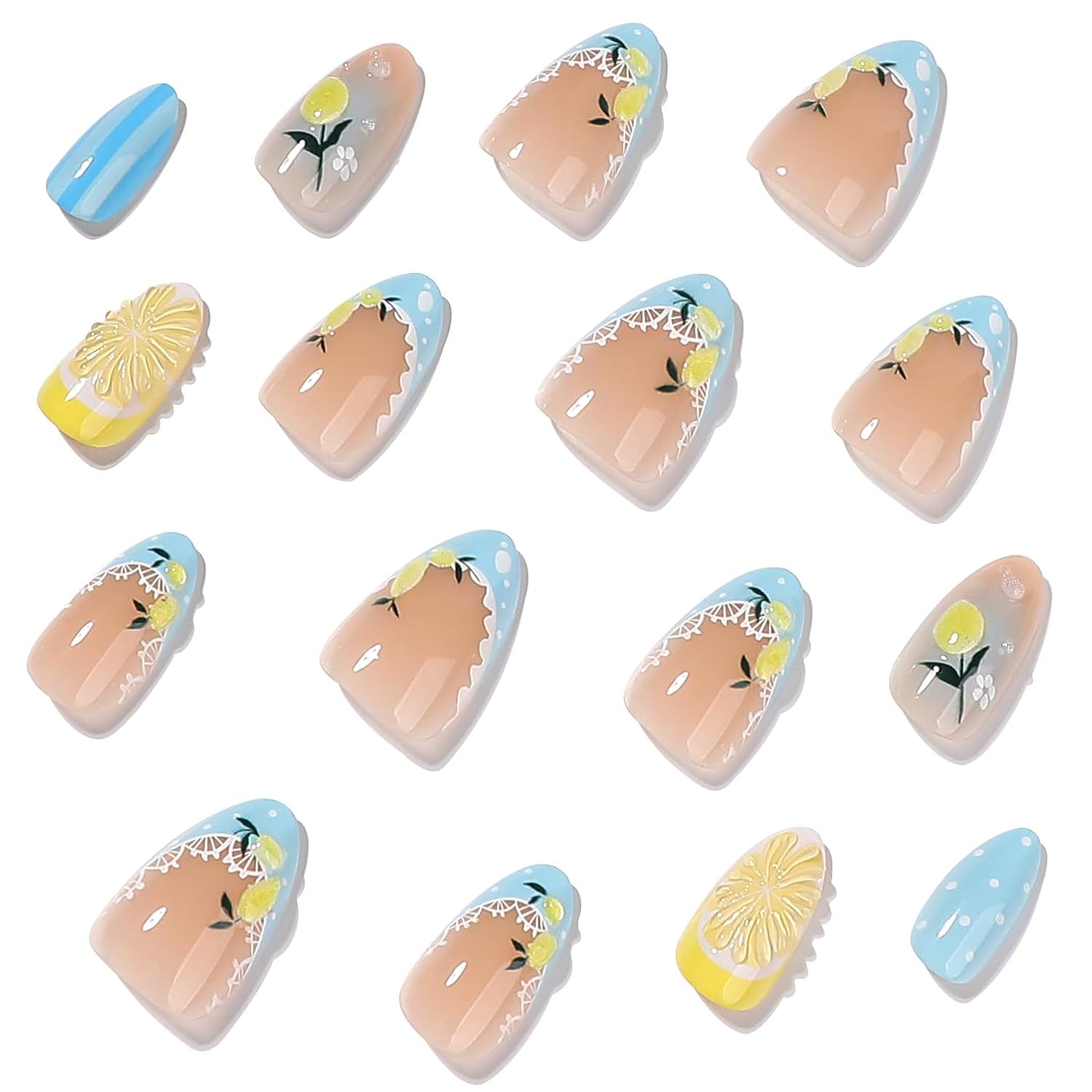 Detalle de Short Almond Press-On Nails, 24-Piece Kit