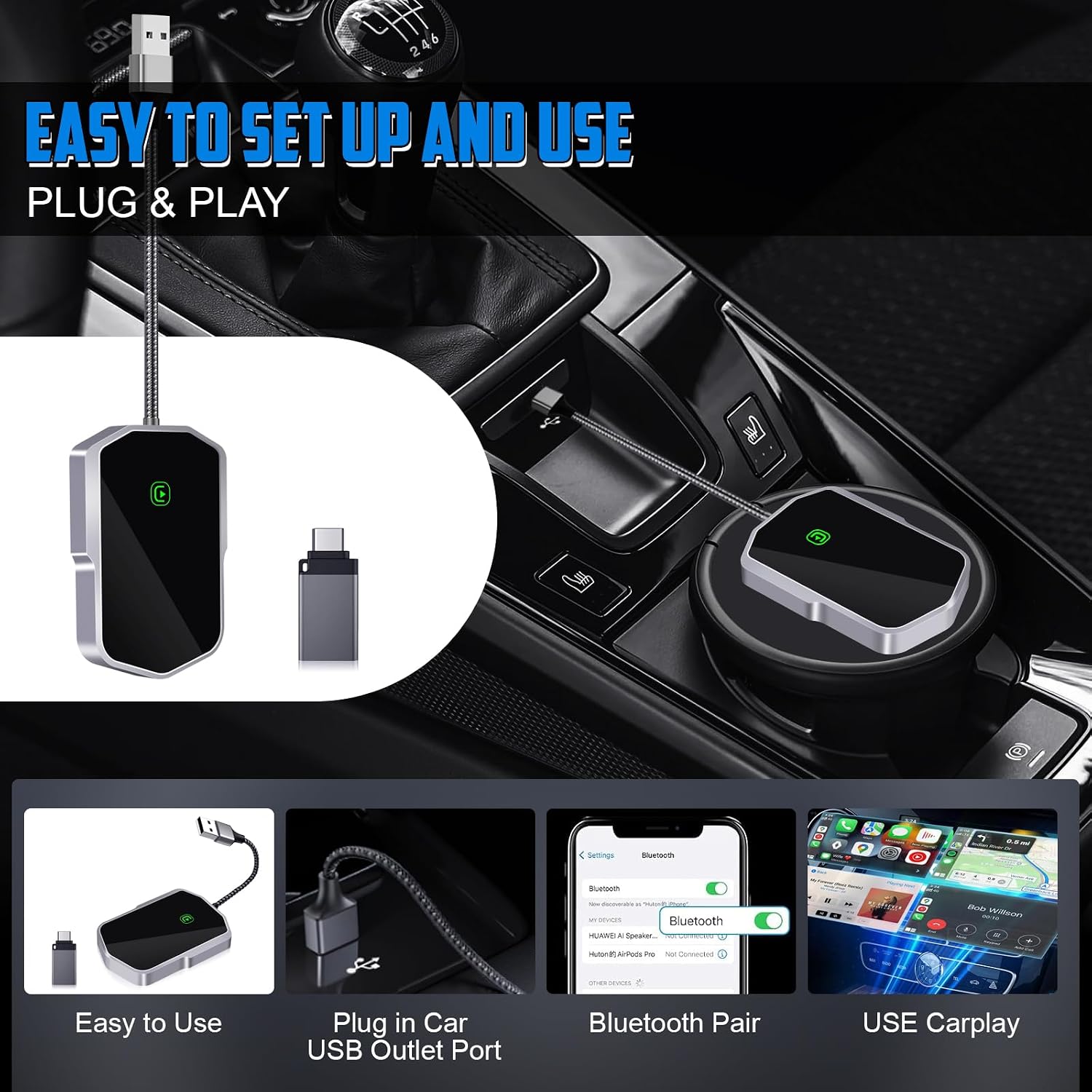 Thumbnail 1 de Afurkuot wireless CarPlay adapter for iOS 10+