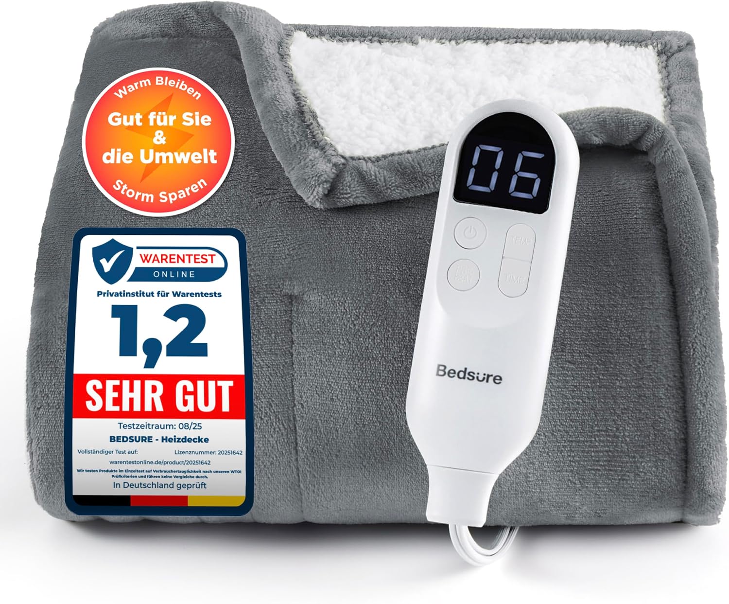 Detalle de BEDSURE Heizdecke 180x200cm