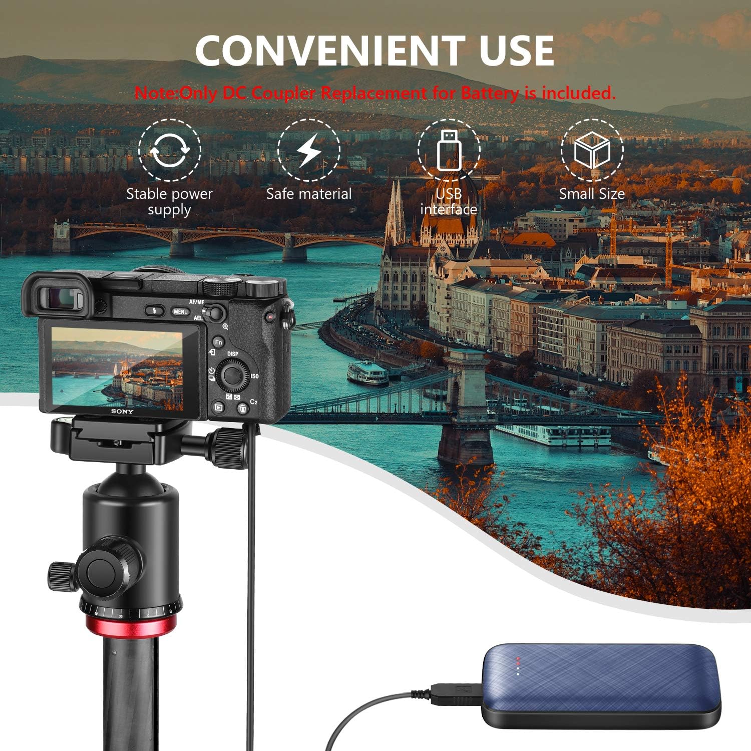 Thumbnail 6 de NEEWER DC Accoppiatore di ricambio per batteria NP-FW50 con alimentazione USB (5V-2A) per fotocamere Sony A7/A6500/NEX