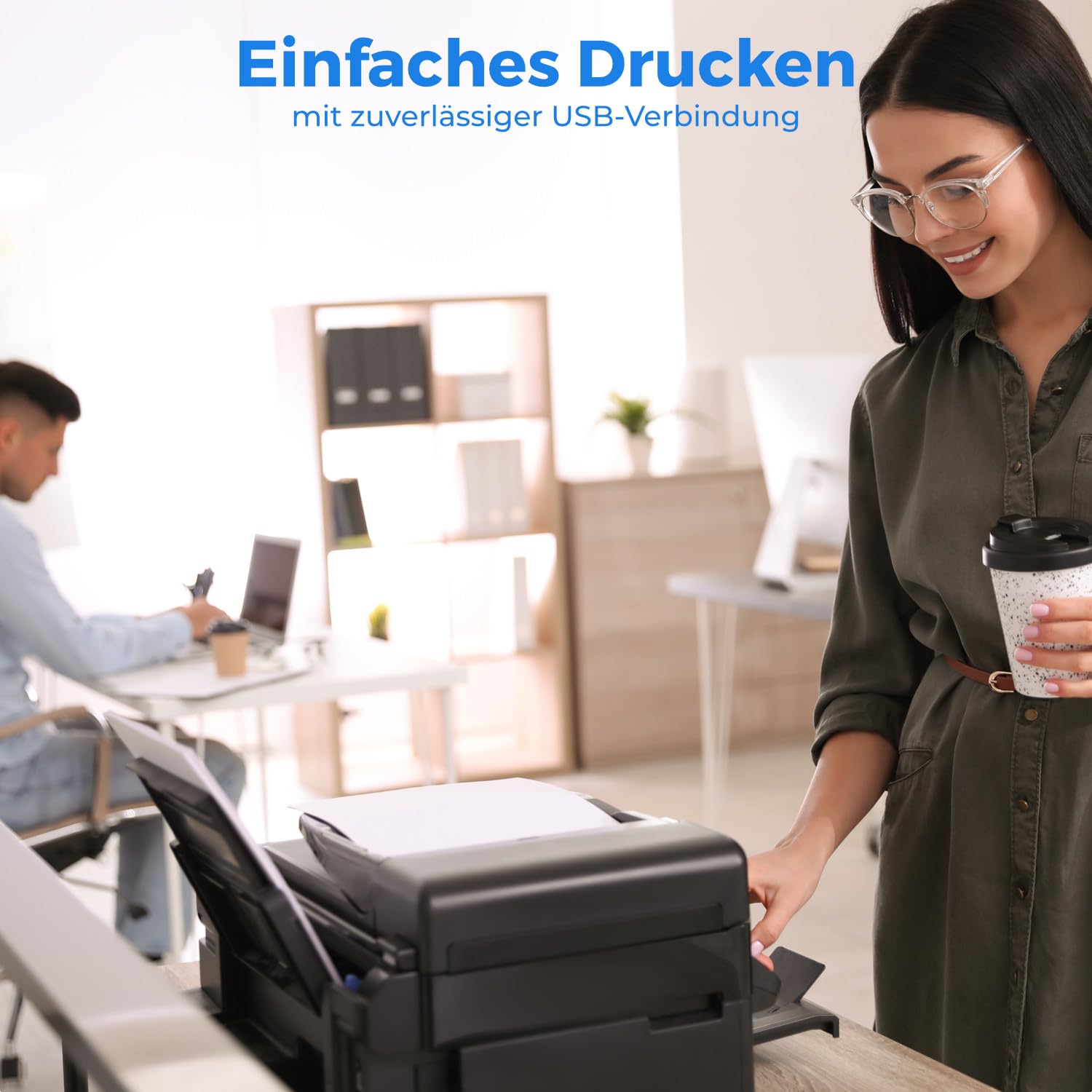 Detalle de deleyCON 1,5 m USB-C Druckerkabel USB-C auf USB-B, Geflochten + Metallstecker – kompatibel mit Druckern, Scannern und MIDI