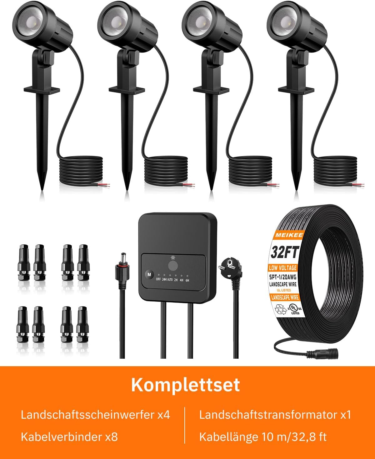 Thumbnail 6 de MEIKEE DSTA03 trädgårdsbelysning med 8 varmvita LED-spotlights