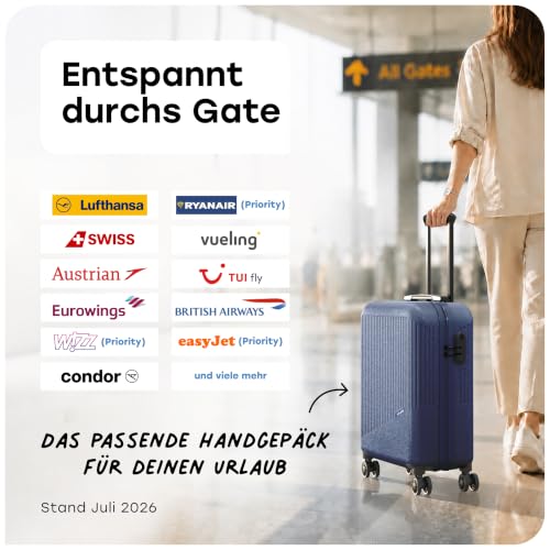 Detalle 2 de Travelite Handgepäck Koffer Bali Größe S – 55 x 39 x 20 cm, 2,5 kg, ABS Hartschale