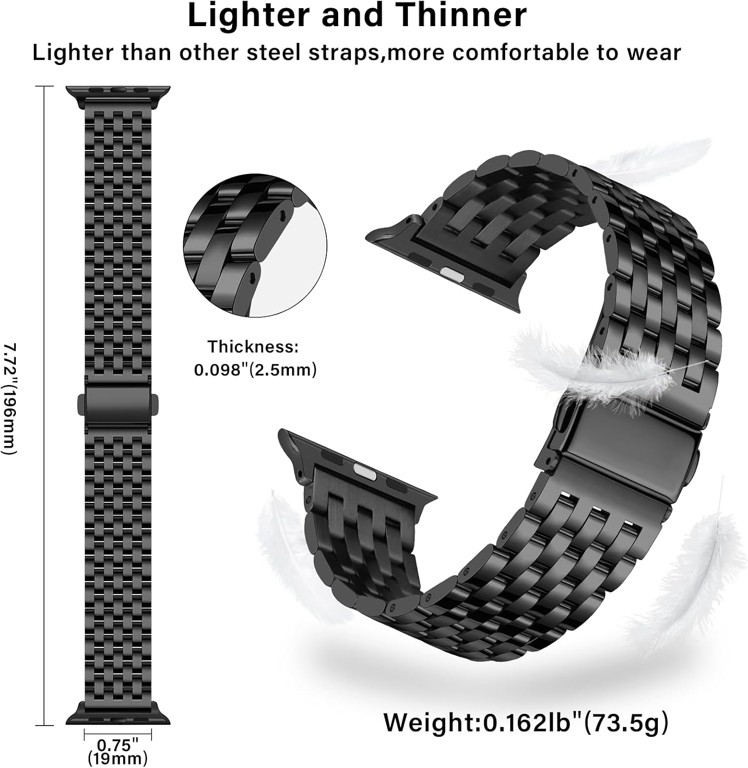 Thumbnail 3 de Tasikar Metal Watch Strap for Apple Watch 42mm