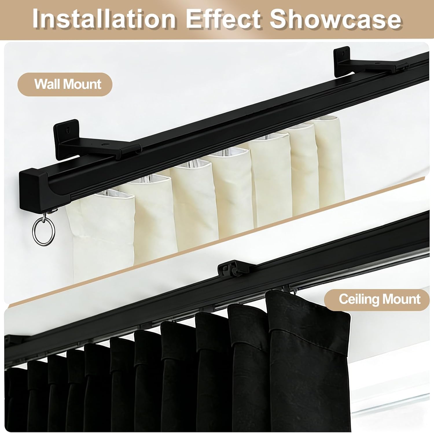 Detalle de MaKefeile Ceiling Curtain Track, Aluminum Alloy