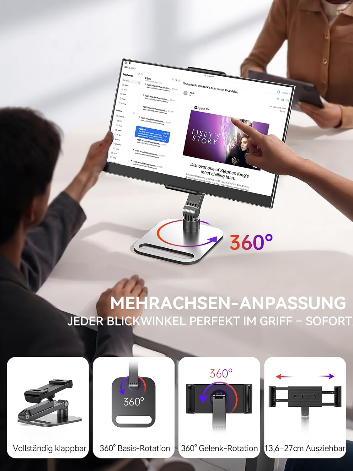 Thumbnail 2 de UPERFECT tragbarer Monitor 15,6 Zoll (125% sRGB) – FHD IPS mit mattem Display und Klappständer