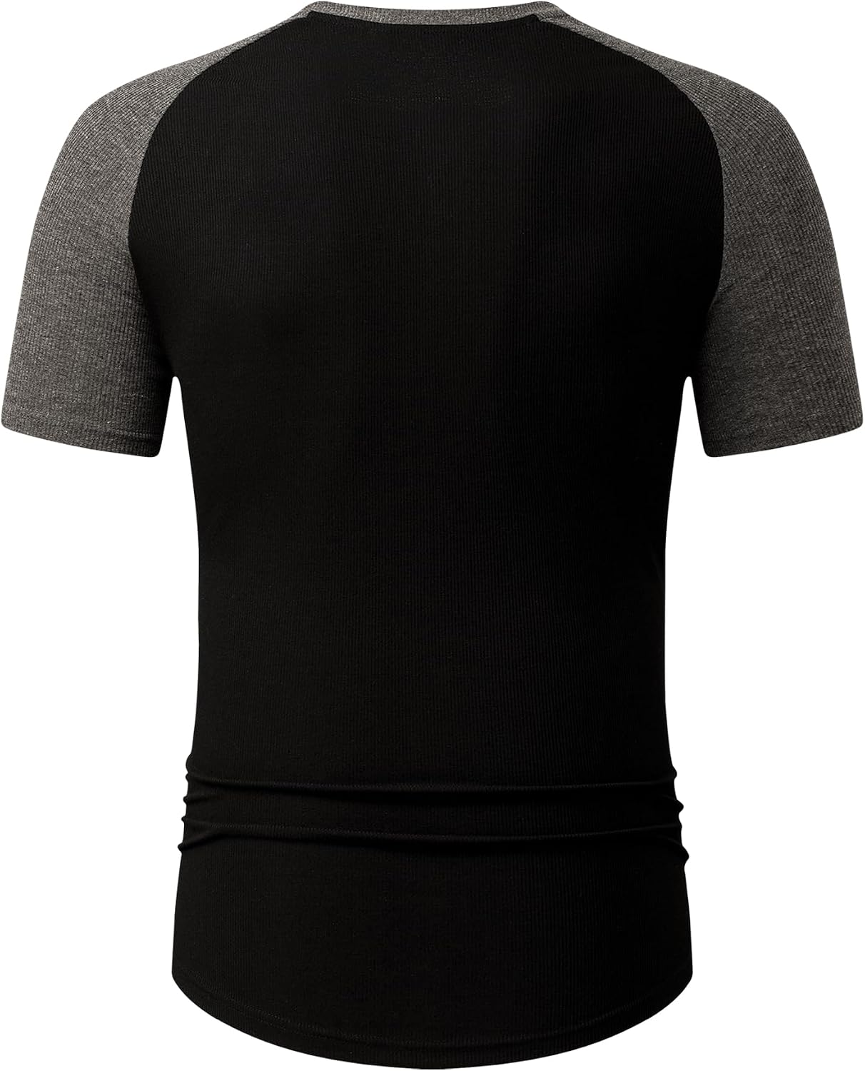 Thumbnail 4 de JMIERR Men’s Muscle Slim Henley Longline T-Shirt with Button Placket