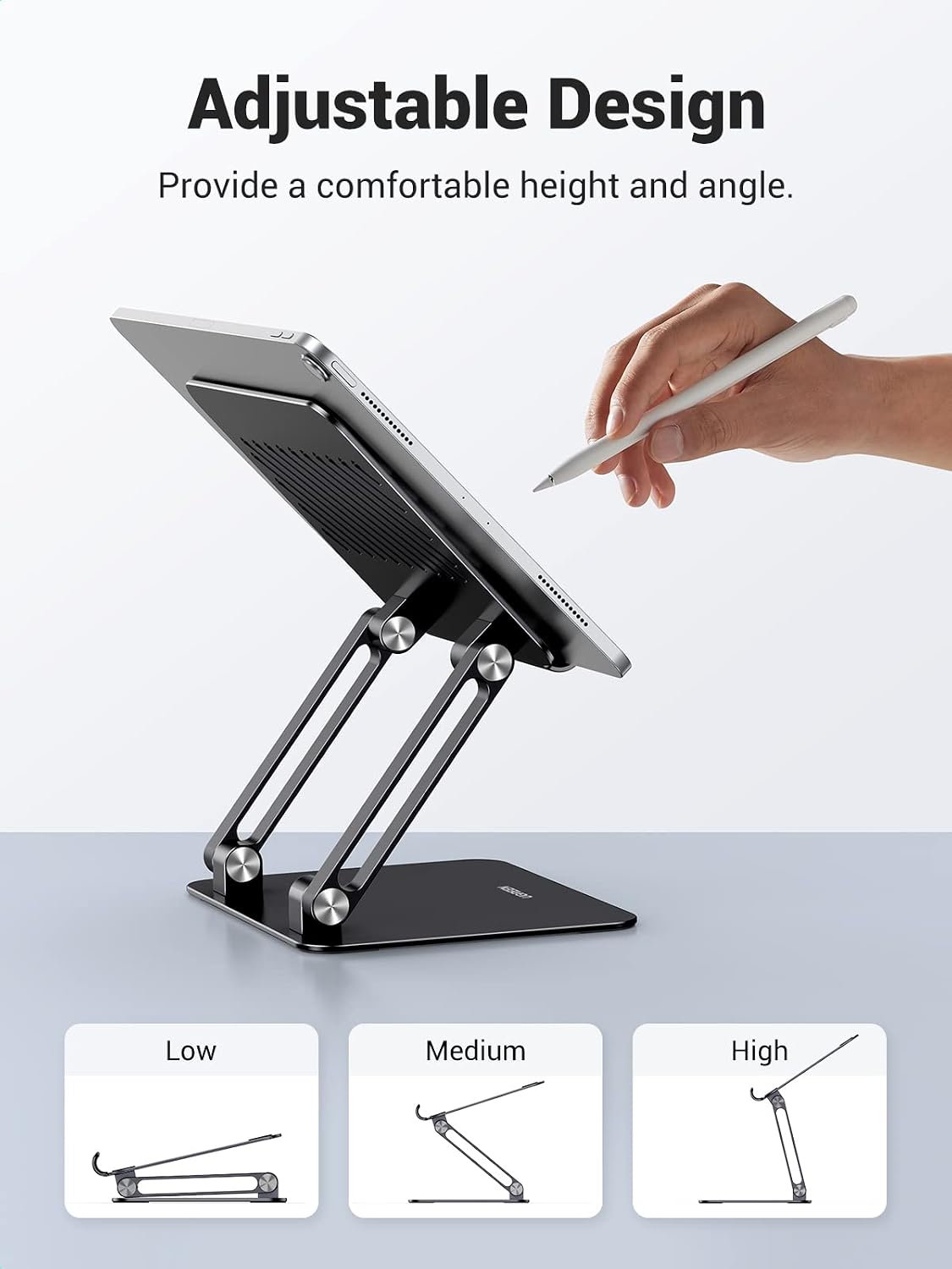 Detalle 2 de UGREEN 15164 Adjustable Tablet Stand, Foldable Aluminium Desk Holder