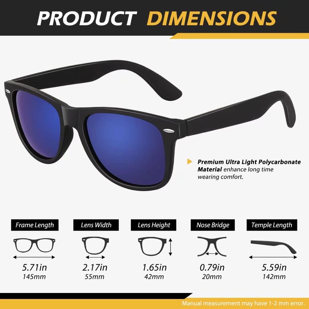 Thumbnail 4 de LINVO Polarised Sunglasses with UV400 Protection (Retro 80s Style)