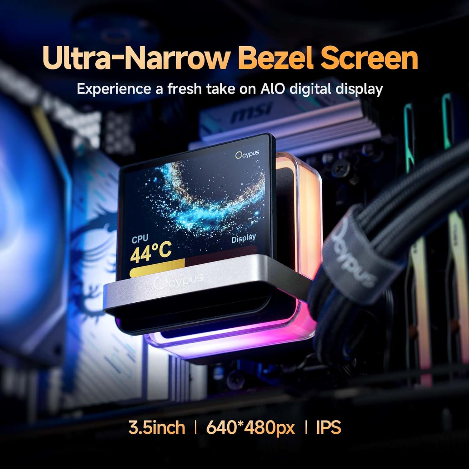 Thumbnail 1 de Sigma PRO L24 BK AIO-Wasserkühler mit 3,5-Zoll IPS-Bildschirm (240 mm, 640×480) und Floating ARGB