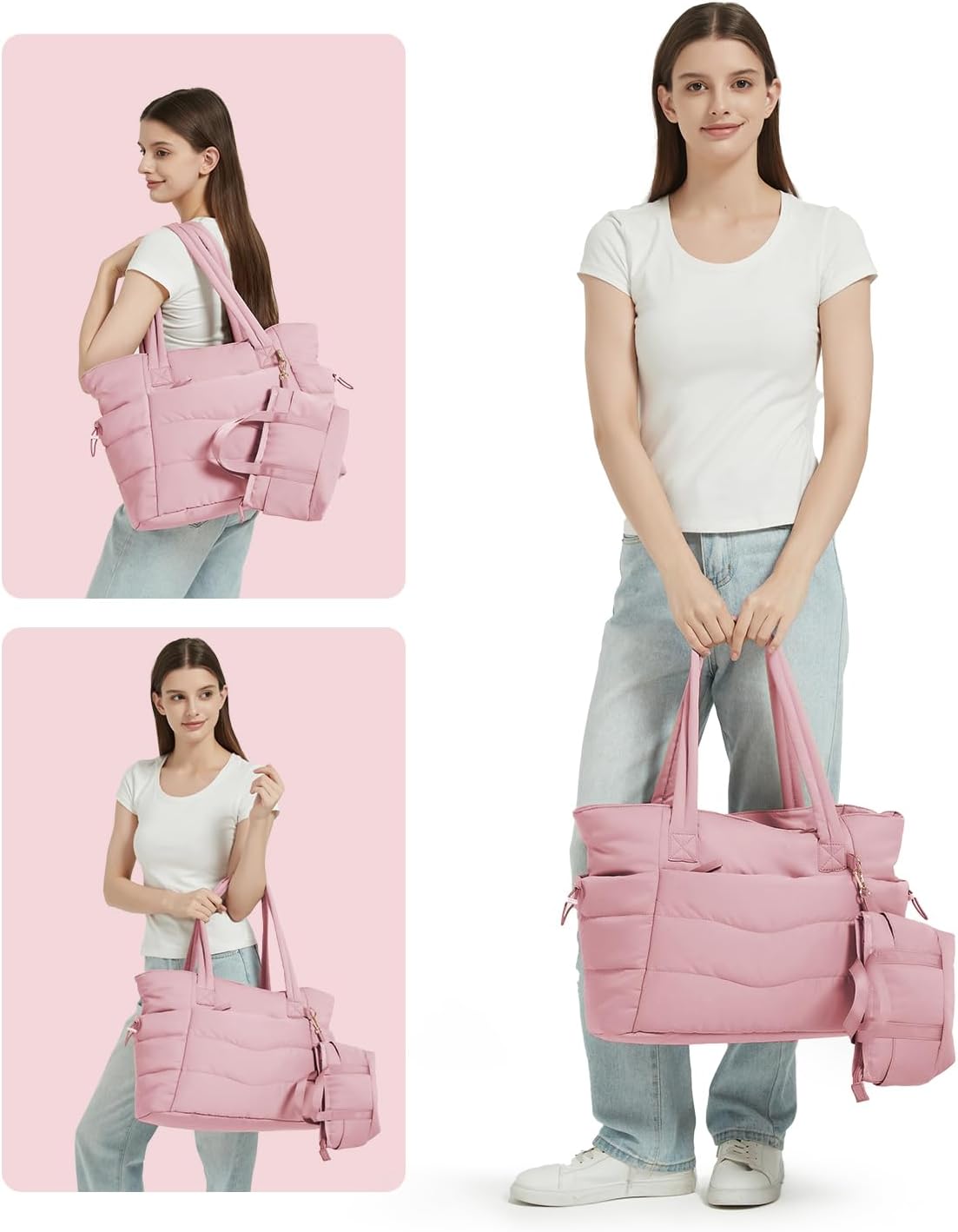 Thumbnail 1 de Wandering Nature Tote Bags for Women with Zipper (Set of 2) — 15.6 Inch Laptop Compartment & 40oz Bottle Pocket