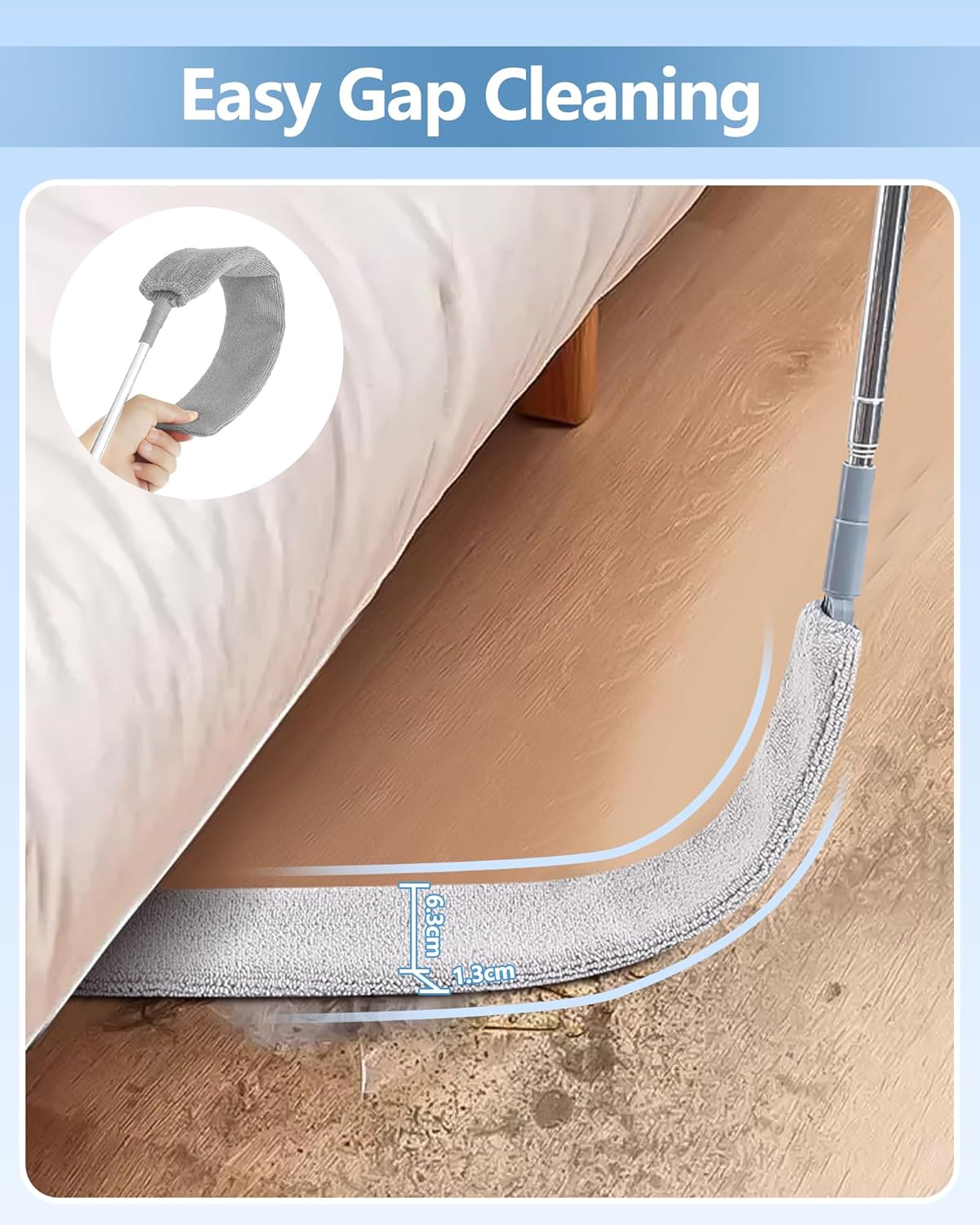 Thumbnail 1 de Fogray Spalt-Staubwedel Teleskop Waschbar – ausziehbar bis 237 cm mit 2 Mikrofaser-Tüchern