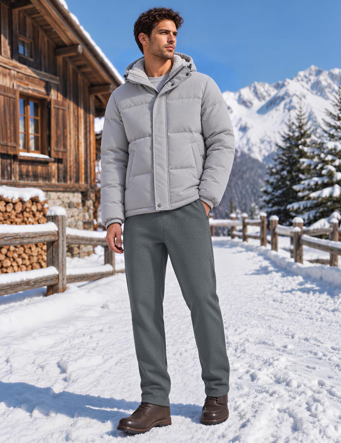 Detalle 2 de MAGCOMSEN Sherpa-Lined Sweatpants, Heavyweight Fleece, 3 Pockets