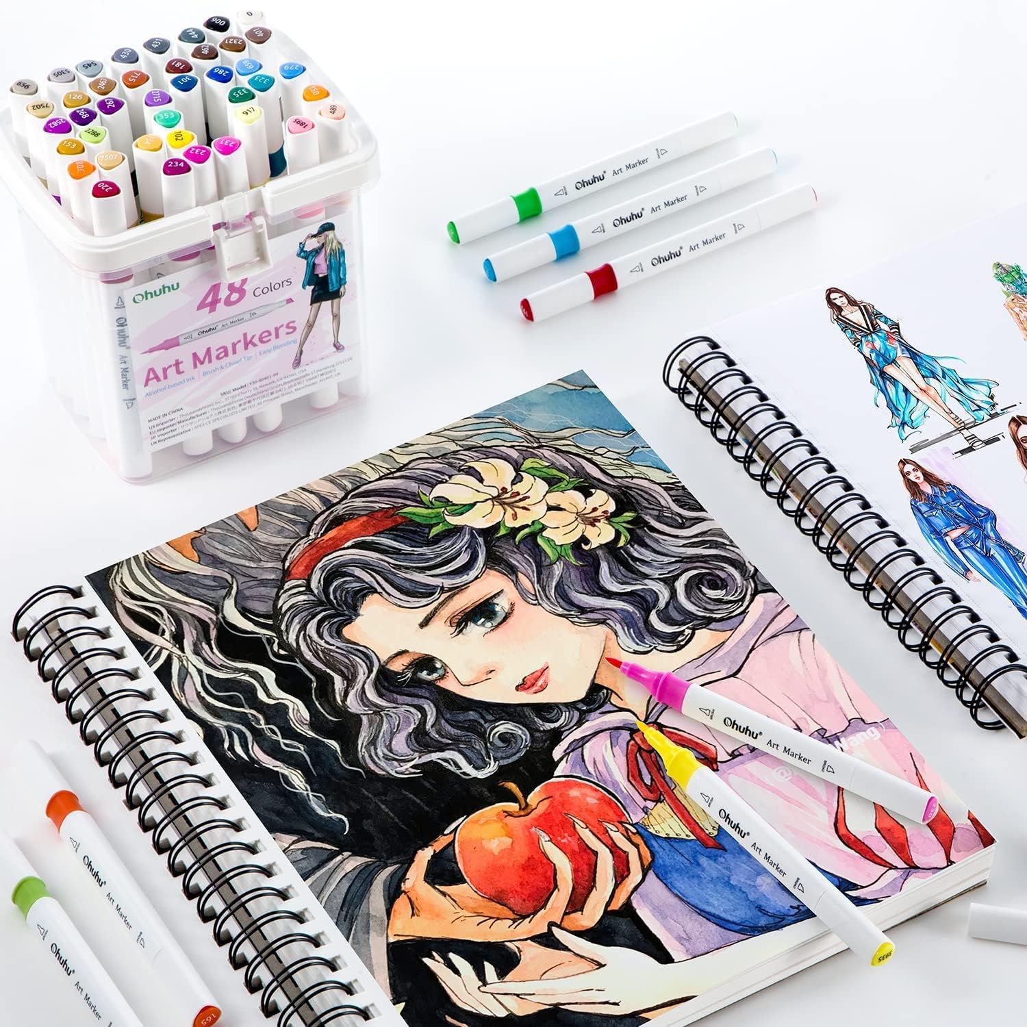 Thumbnail 5 de Ohuhu markers 47+1 colori: pennello e scalpello doppia punta per artisti a partire da principianti
