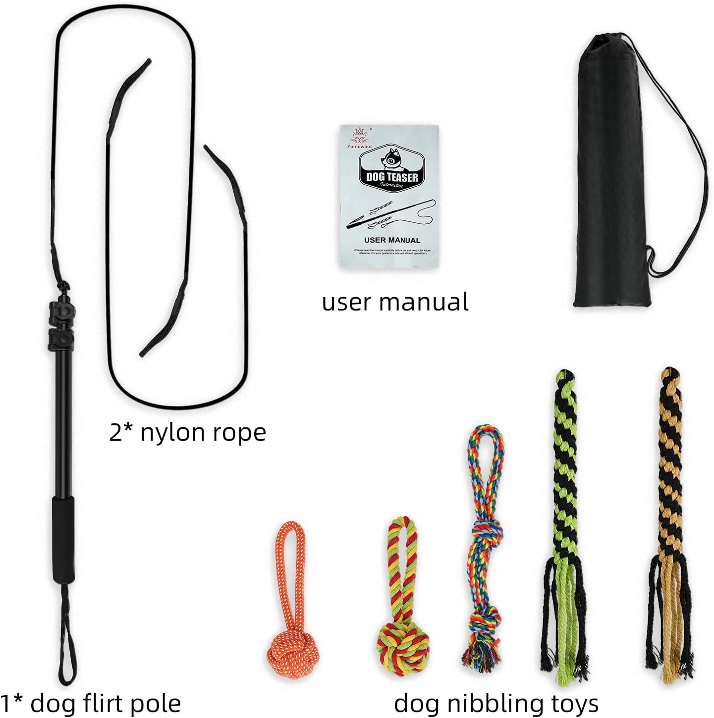 Thumbnail 2 de WOVTE Flirt Pole for Dogs – Extendable, Indestructible Teaser Pole for Outdoor Training