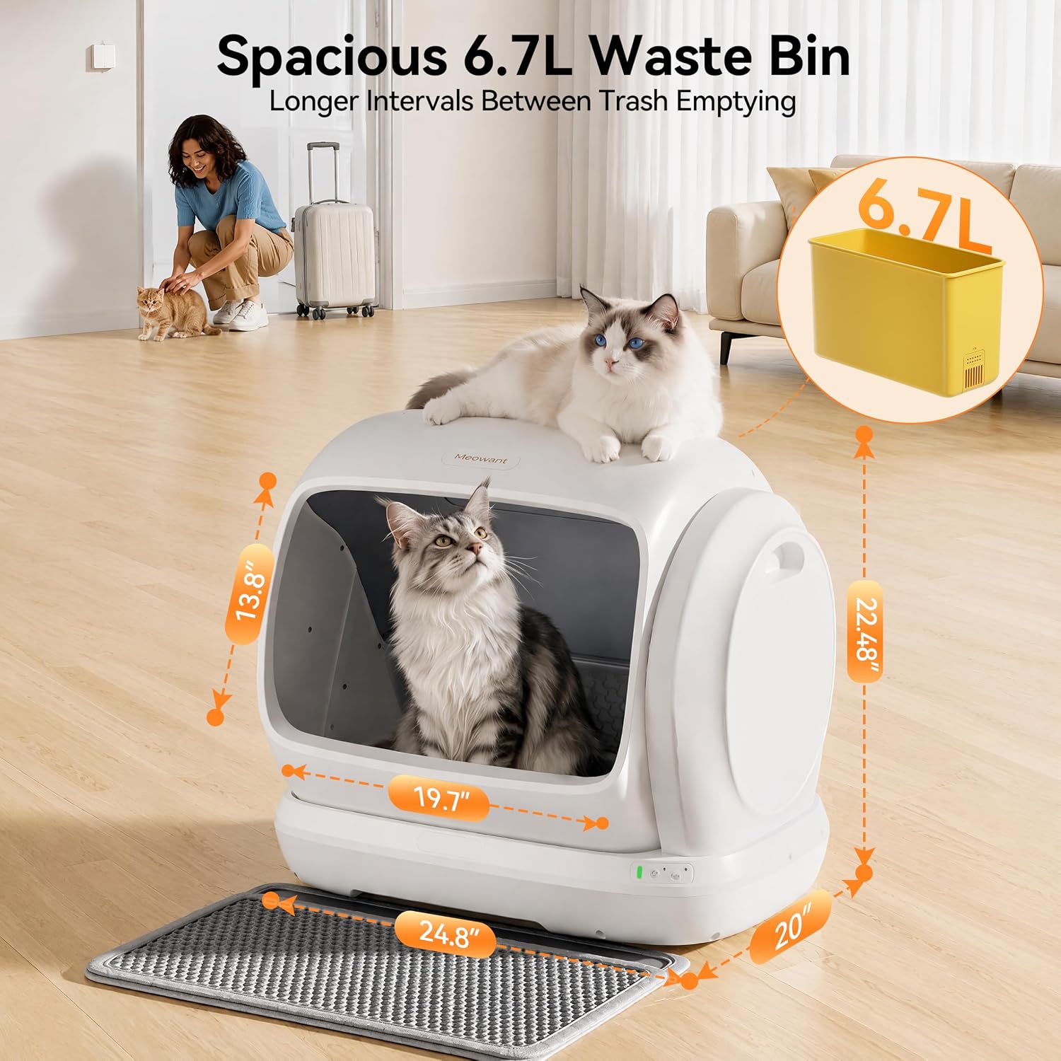 Thumbnail 6 de Meowant MW-SC09-NEW 003 Automatic Cat Litter Box, 106L, Low Entry