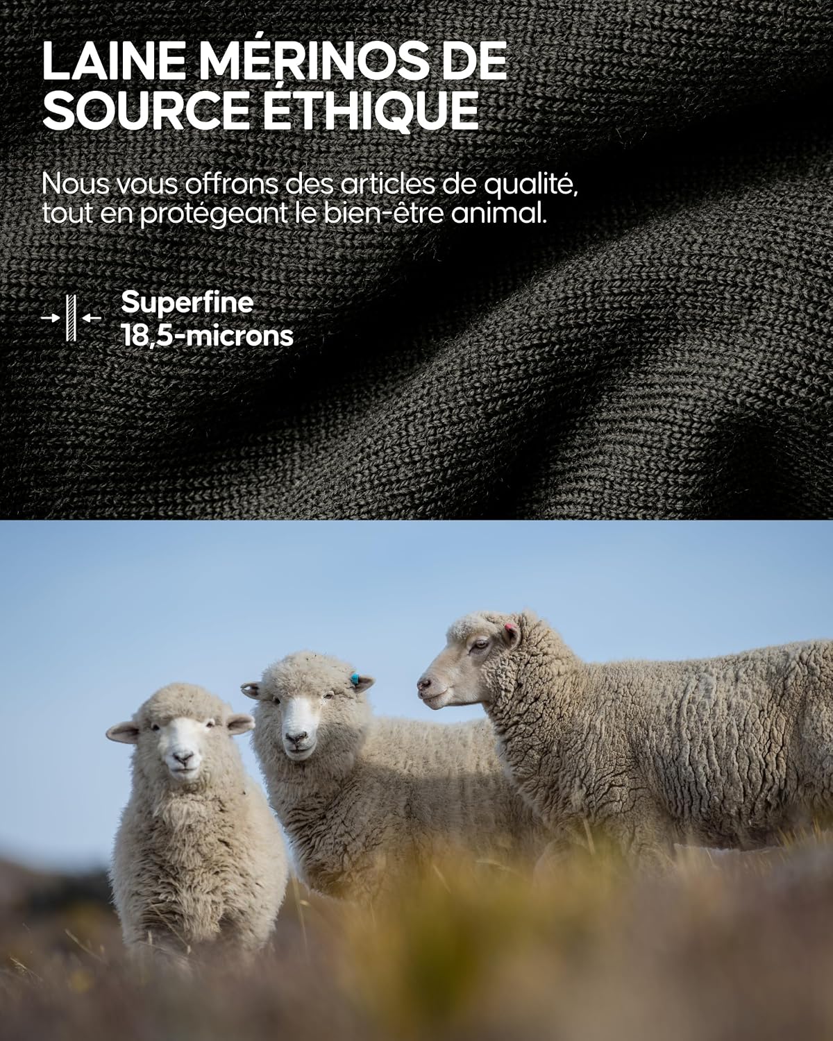 Thumbnail 4 de DANISH ENDURANCE cache-cou en laine mérinos thermique avec polaire coupe-vent (unisex)