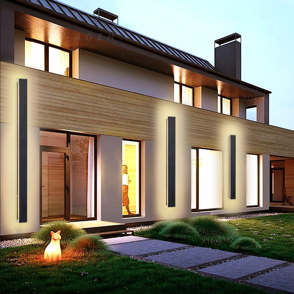 Thumbnail 2 de Lange Wandleuchte Villa – Schwarze IP65 Außenwandleuchte aus Aluminium & Acryl, 125 cm, 45 W, warmes Licht – ideal für Garten, Terrasse und Innenräume