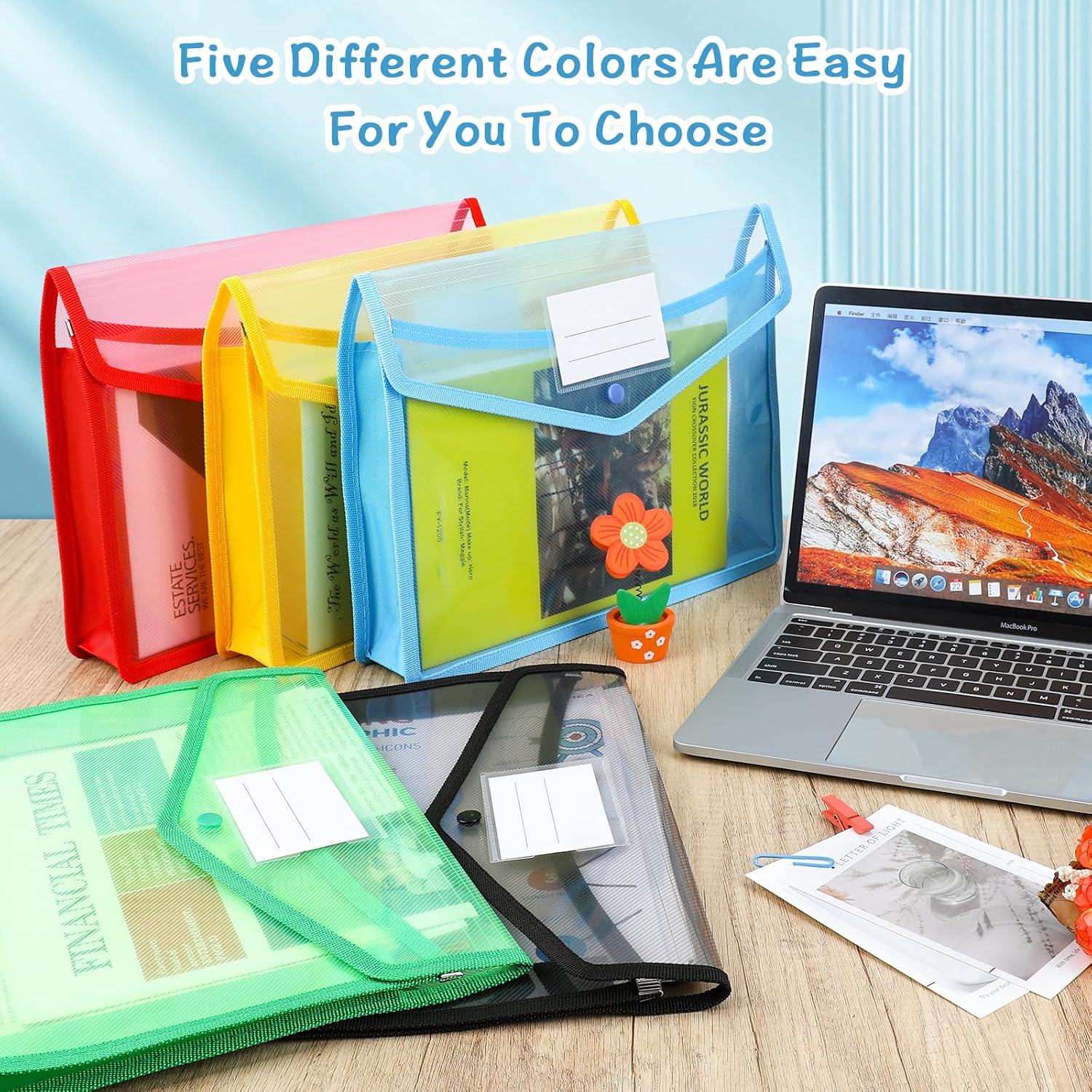 Detalle 2 de A4 Plastic Wallets 5 Pack