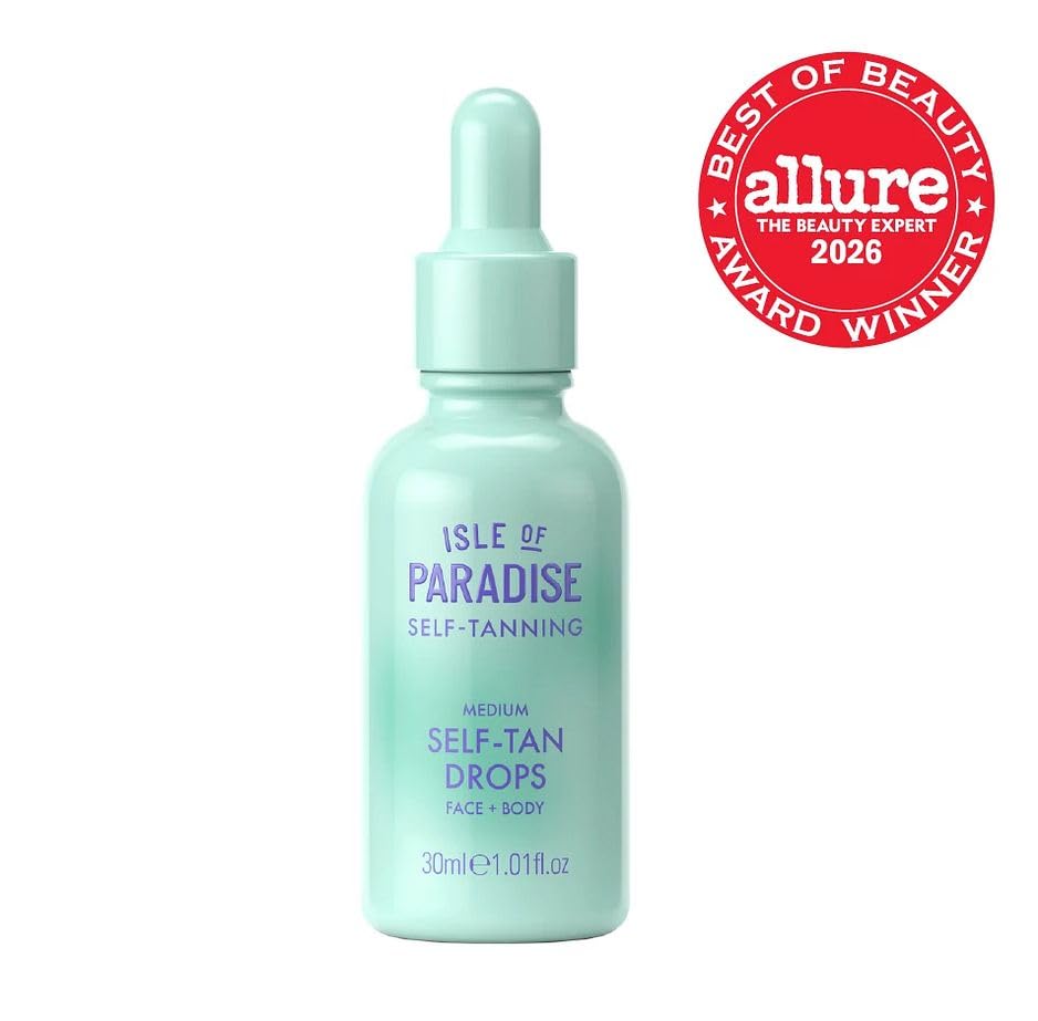 Detalle de Isle of Paradise 89021500 Medium Self-Tan Drops for Face & Body, 1.01 fl oz