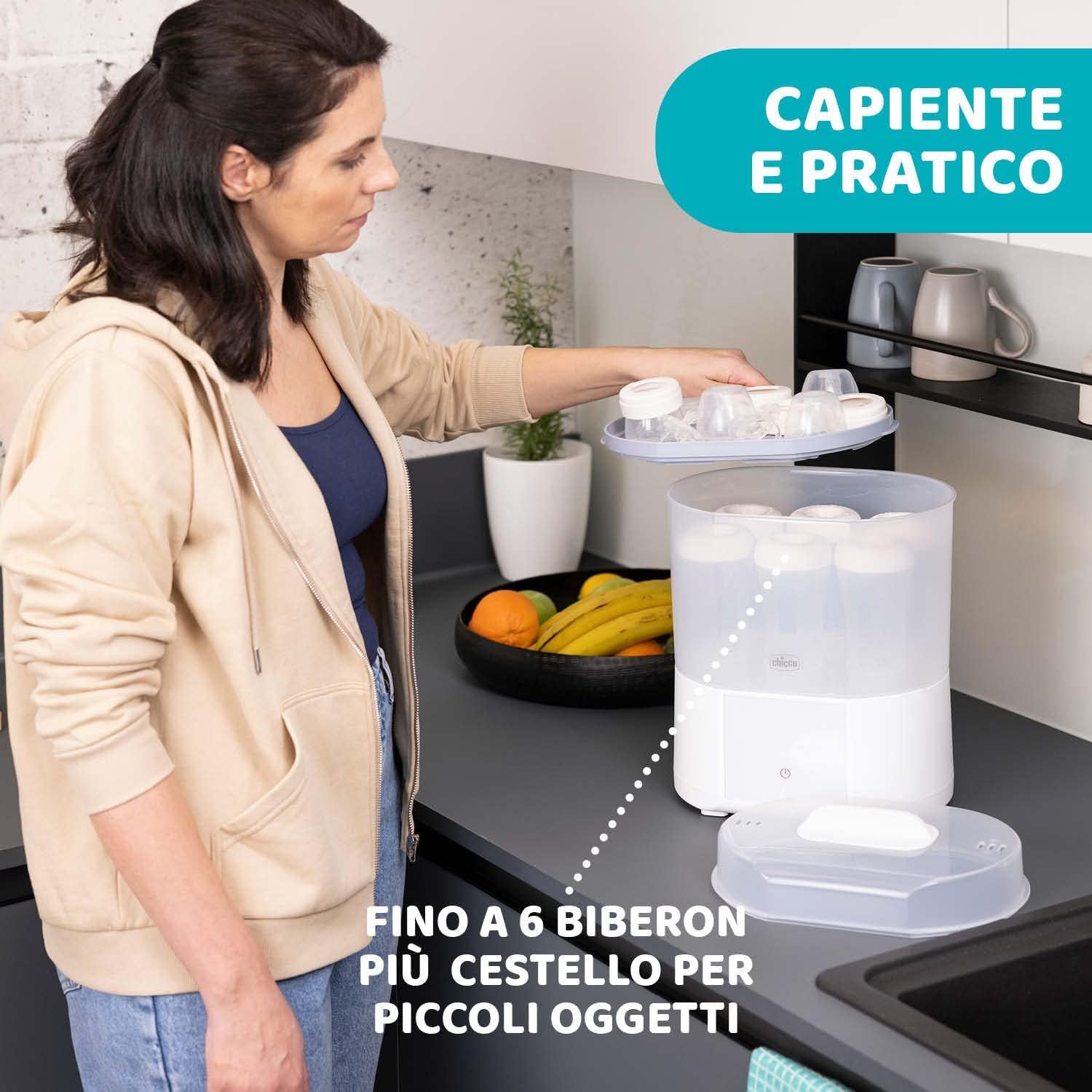 Detalle 2 de Chicco Sterilizzatore con Funzione Asciugatura: sterilizza e asciuga fino a 6 biberon da 330 ml