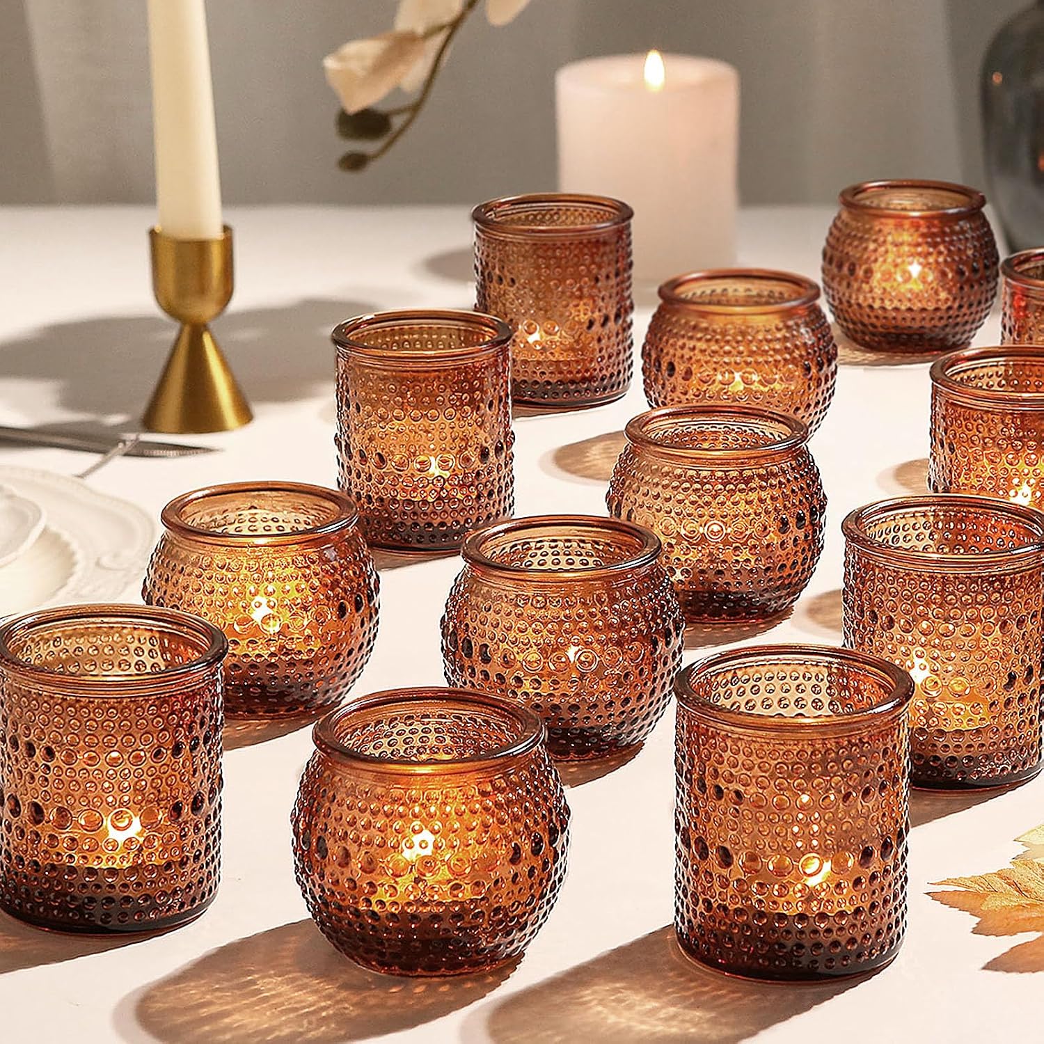 Detalle de Blue Vintage 24-Pack Votive Candle Holders 2x2.5in 🕯