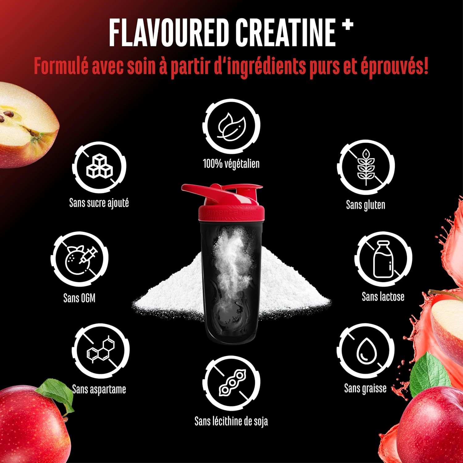 Thumbnail 3 de Flavoured Creatine poudre 550 g – créatine mono hydratée aromatisée avec Taurine, vegan, sans sucre et soluble