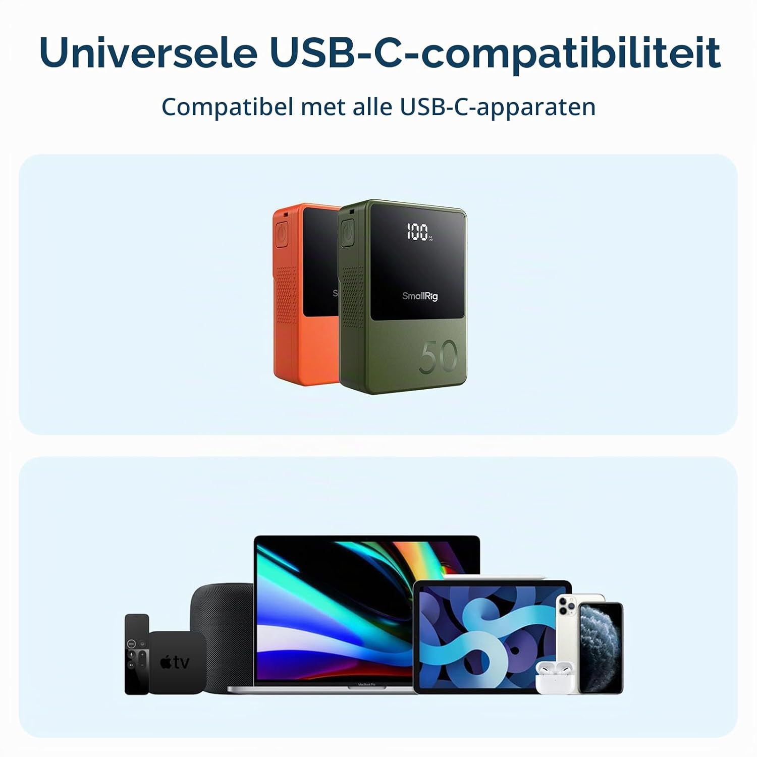 Thumbnail 6 de SMALLRIG 5079 3-in-1 USB-C-oplaadkabel, 100 W en USB 2.0-dataoverdracht