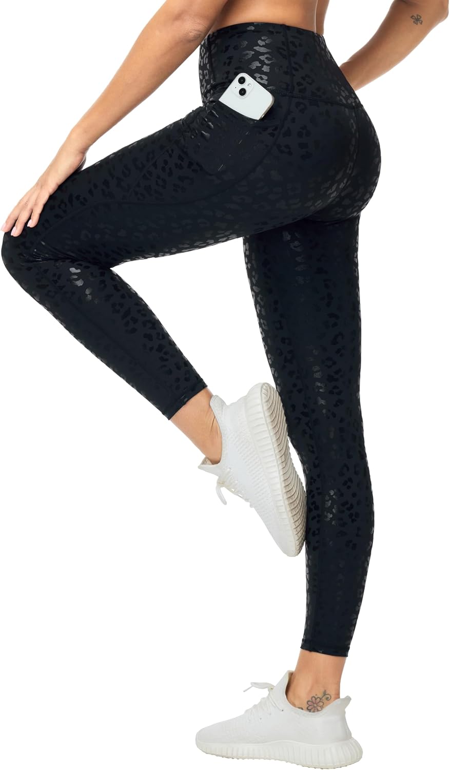 Detalle de THE GYM PEOPLE High Waist Leggings with 4-Way Stretch and Side Pockets